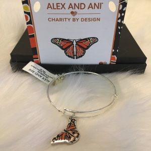 Alex and Ani NWT Orange Butterfly Bracelet